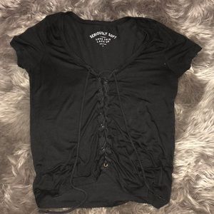 AREOPOSTLE SERIOUSLY SOFT LOVE THIS LACE UP TOP!’